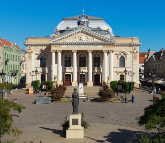 Cinci uși noi și 649.703 de lei: Teatrul de Stat din Oradea are fațada refăcută