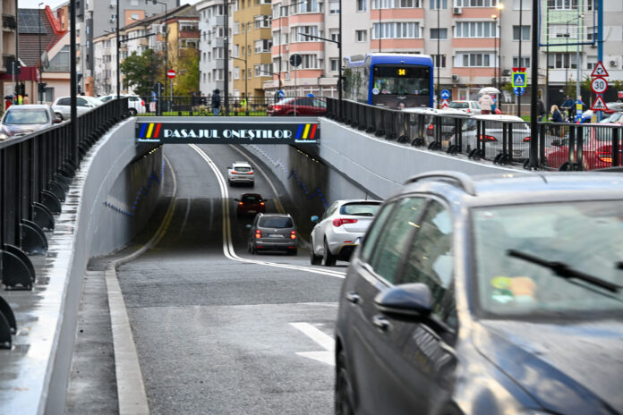 Pasajul Oneștilor din Oradea, deschis circulației pe 26 octombrie 2026, cu sensul giratoriu de deasupra și strada Lăpușului modernizată, județul Bihor